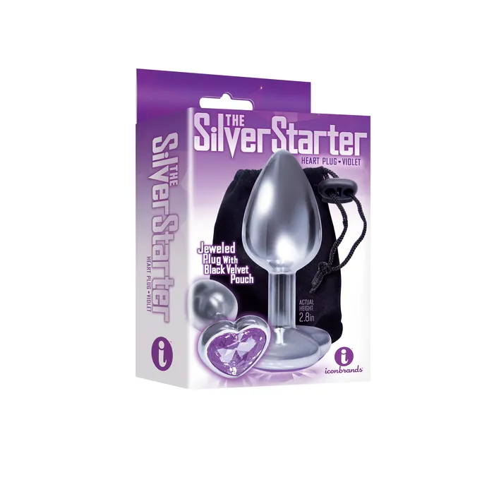 Anal Icon Brands The 9s the Silver Starter Heart Bejeweled Stainless Steel Plug Violet Anal Icon Brands The 9s the Silver Starter Heart Bejeweled Stainless Steel Plug Violet