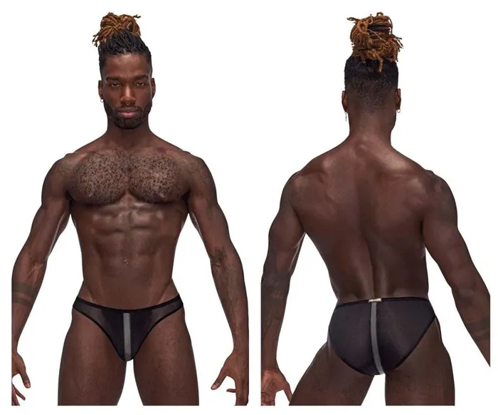 Anal Male Power Landing Strip Bikini Brief Medium Black