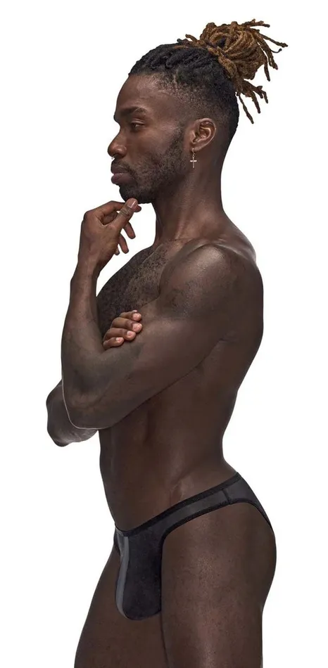 Anal Male Power Landing Strip Bikini Brief Medium Black Anal Male Power Landing Strip Bikini Brief Medium Black