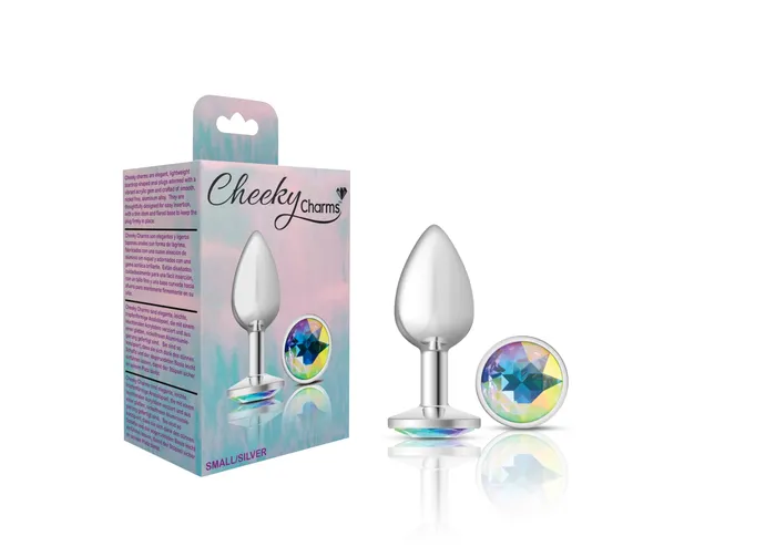 Anal Viben Cheeky CharmsSilver Metal Butt Plug RoundClearSmall Anal Viben Cheeky CharmsSilver Metal Butt Plug RoundClearSmall