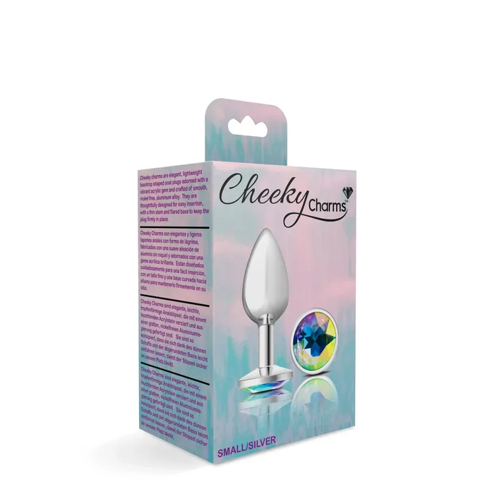 Anal Viben Cheeky CharmsSilver Metal Butt Plug RoundClearSmall Anal Viben Cheeky CharmsSilver Metal Butt Plug RoundClearSmall