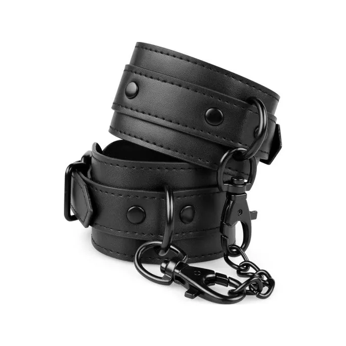 Bedroom Fantasies Faux Leather Handcuffs Black Anal