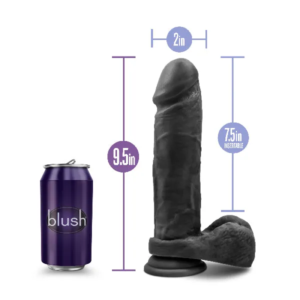 Blush Dildos Au Naturel Bold Massive 9 Inch Dildo Black