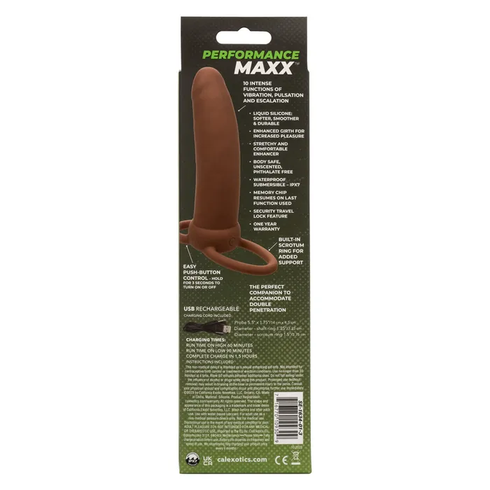 CalExotics Female Sex Toys Performance Maxx Rechargeable Thick Dual Penetrator Brown CalExotics Female Sex Toys Performance Maxx Rechargeable Thick Dual Penetrator Brown