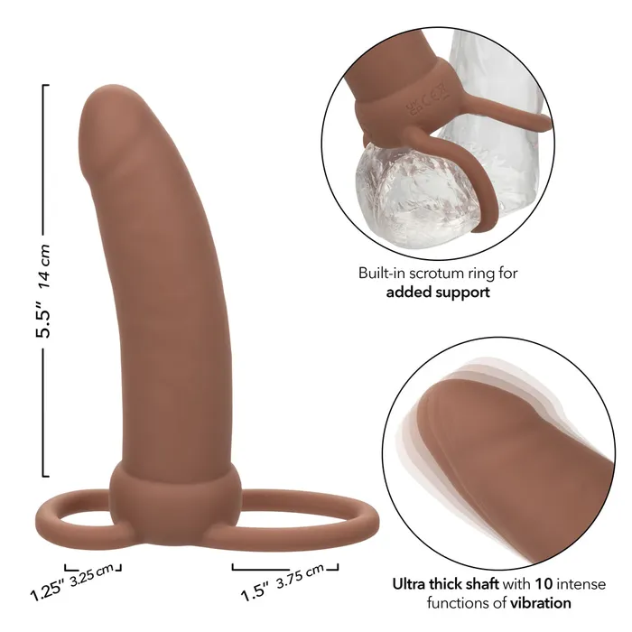 CalExotics Female Sex Toys Performance Maxx Rechargeable Thick Dual Penetrator Brown CalExotics Female Sex Toys Performance Maxx Rechargeable Thick Dual Penetrator Brown