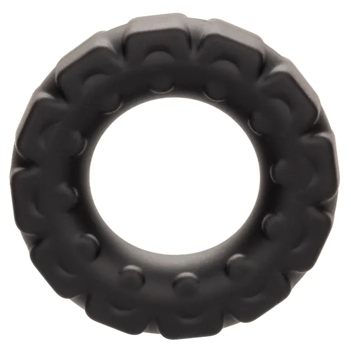 CalExotics Male Sex Toys Alpha Liquid Silicone Prolong Tread Ring Black