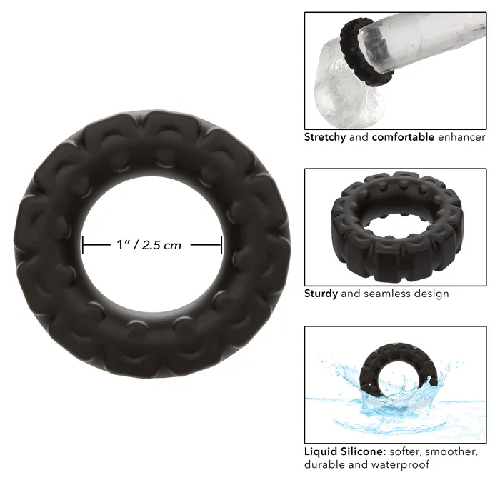 CalExotics Male Sex Toys Alpha Liquid Silicone Prolong Tread Ring Black CalExotics Male Sex Toys Alpha Liquid Silicone Prolong Tread Ring Black