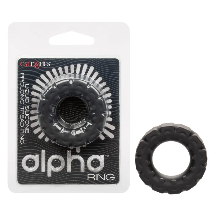 CalExotics Male Sex Toys Alpha Liquid Silicone Prolong Tread Ring Black CalExotics Male Sex Toys Alpha Liquid Silicone Prolong Tread Ring Black