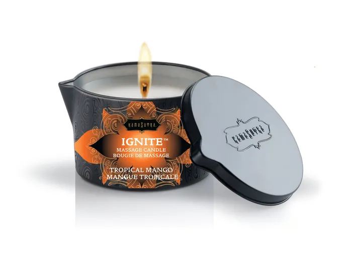 Couples Ignite Tropical Mango Massage Candle 6 Oz Kama Sutra