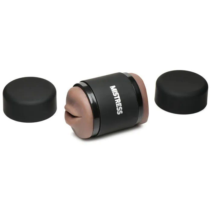 Curve Toys Male Sex Toys Mistress Double Shot Mouth and Pussy Stroker Dark Curve Toys Male Sex Toys Mistress Double Shot Mouth and Pussy Stroker Dark