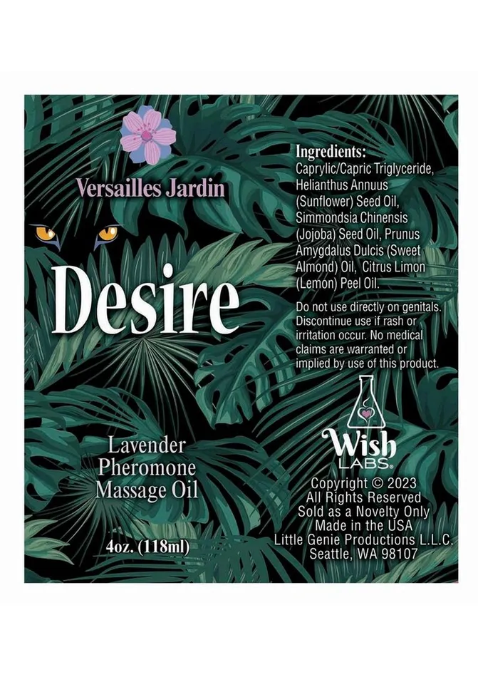 Desire by Little Genie Desire Pheromone Massage Oil 4oz Lavender Couples