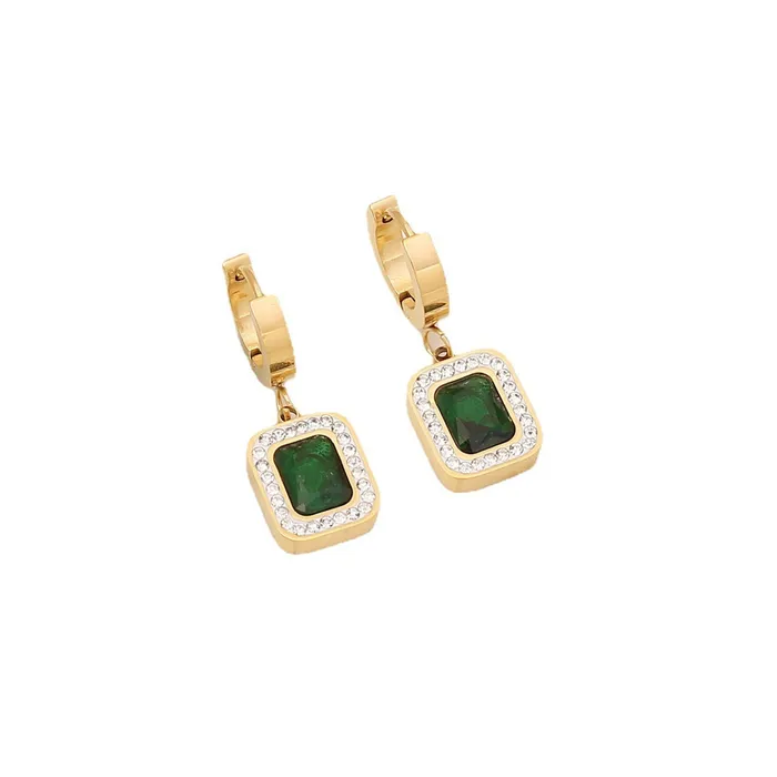Diamond Emerald Zircon Necklace Stainless Steel Jewelry cj Dildos