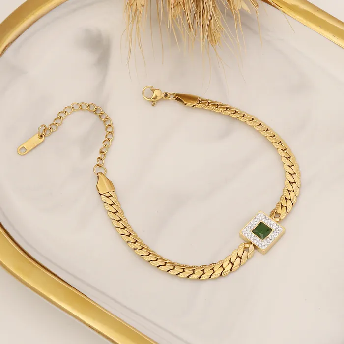 Diamond Emerald Zircon Necklace Stainless Steel Jewelry cj Dildos