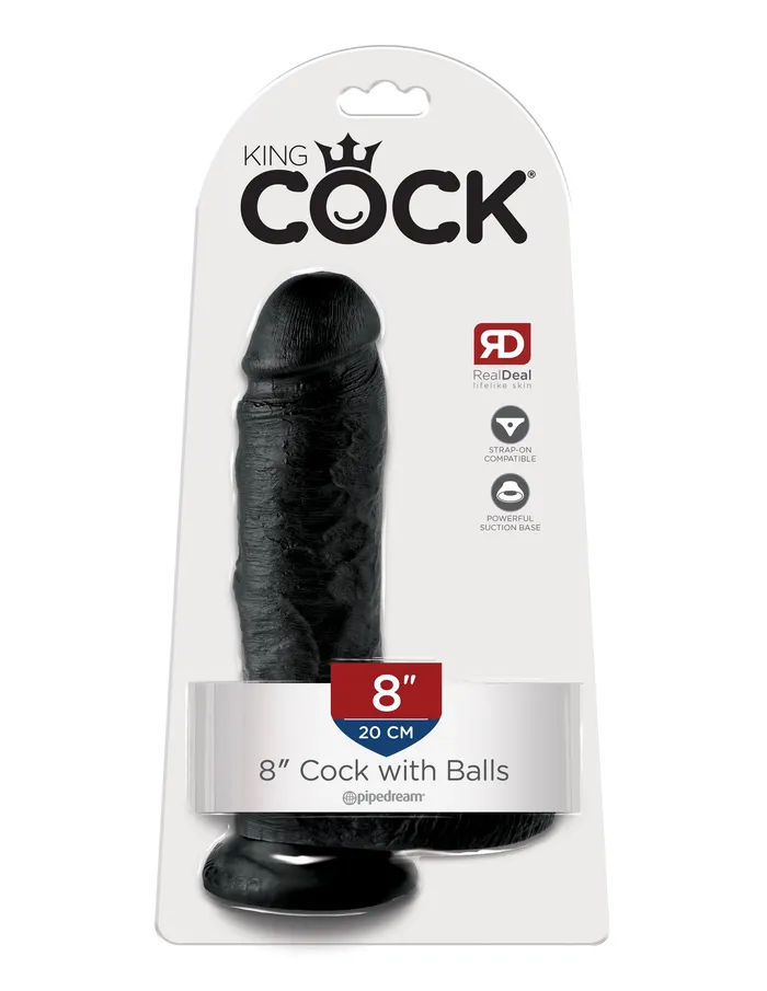 Dildos Pipedream King Cock 8Inch Cock With Balls Black Dildos Pipedream King Cock 8Inch Cock With Balls Black