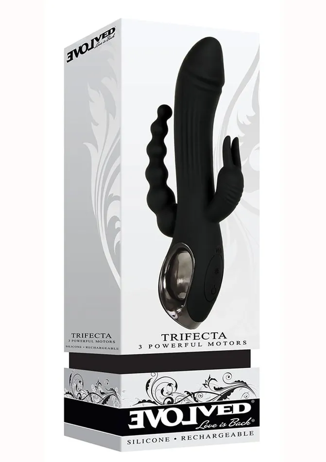 Evolved Female Sex Toys Trifecta Rechargeable Silicone Rabbit Vibrator