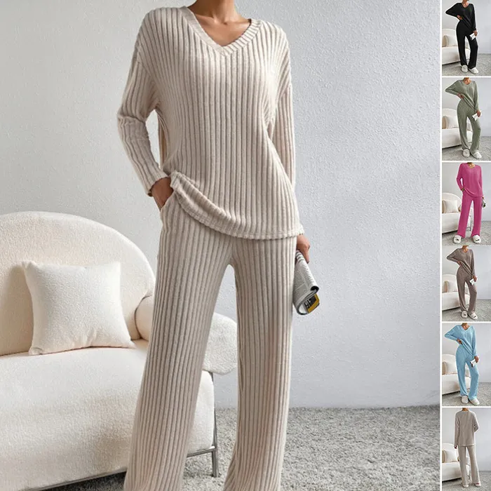 Female Sex Toys Fashion Solid Striped Suit Vneck Longsleeved Top And Casual Straight Pants Loose Temperament Womens Clothing cj Female Sex Toys Fashion Solid Striped Suit Vneck Longsleeved Top And Casual Straight Pants Loose Temperament Womens Clothing cj