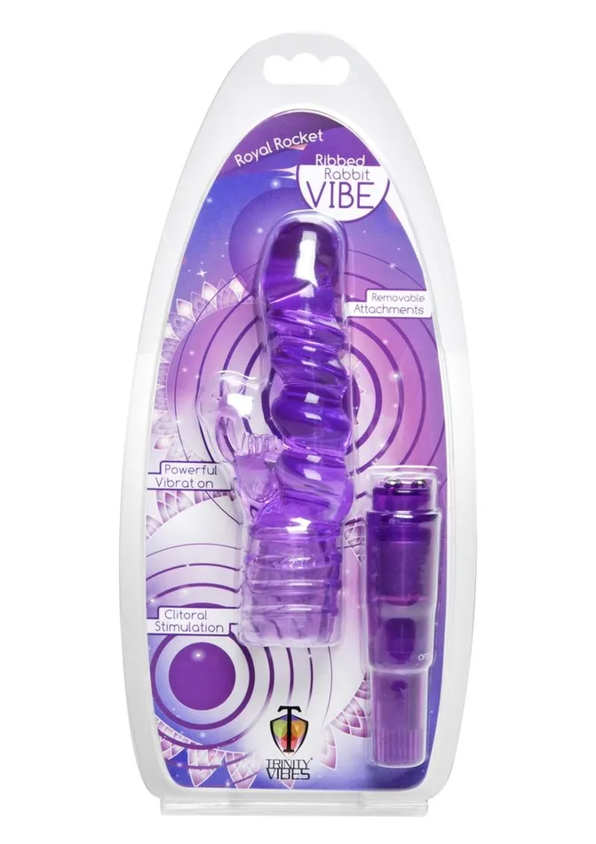 Female Sex Toys Trinity Vibes Trinity Vibes Royal Rocket Ribbed Rabbit Vibrator