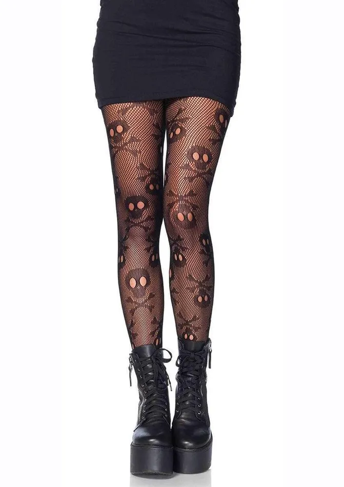 Leg Avenue Male Sex Toys Leg Avenue Pirate Booty Skull Net Pantyhose