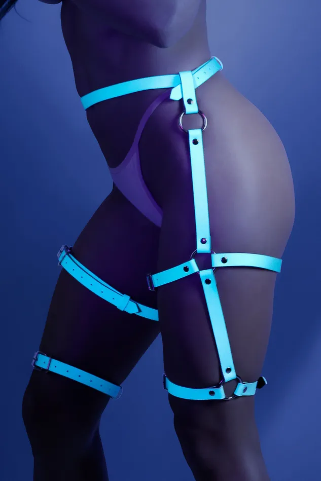 Leg Harness One Size Light Blue Fantasy Lingerie Vibrators