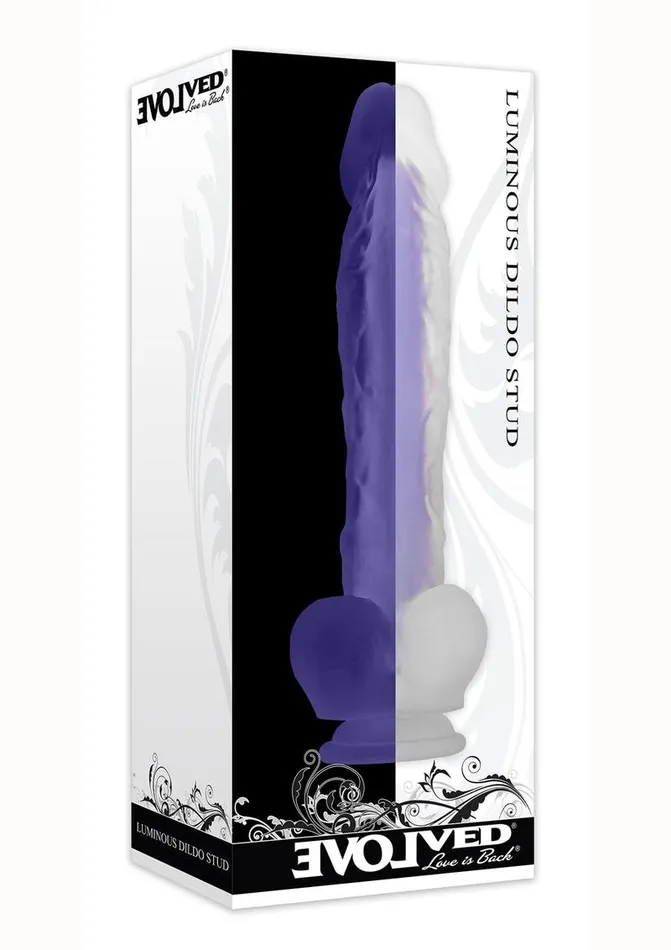 Luminous Stud Dildo with Balls Evolved Female Sex Toys