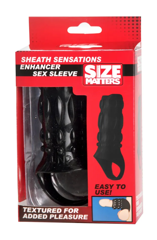 Male Sex Toys XR Brands Size Matters Sheath Sensations Enhancer Sex Sleeve Black Male Sex Toys XR Brands Size Matters Sheath Sensations Enhancer Sex Sleeve Black