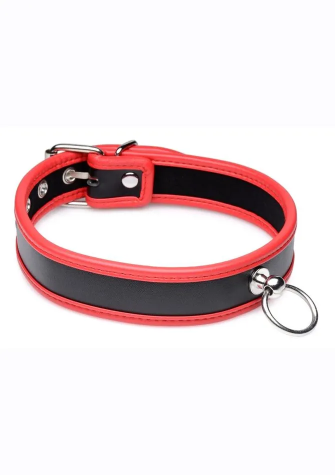 Master Series Black and Red Collar with ORing Master Series Male Sex Toys