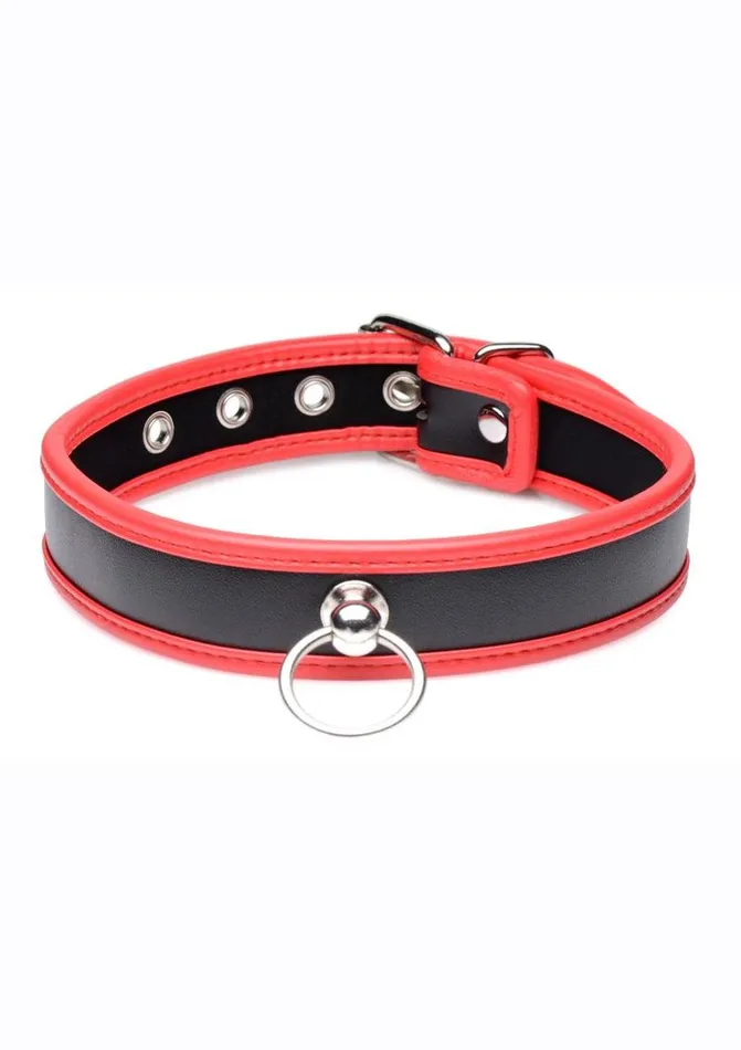 Master Series Black and Red Collar with ORing Master Series Male Sex Toys