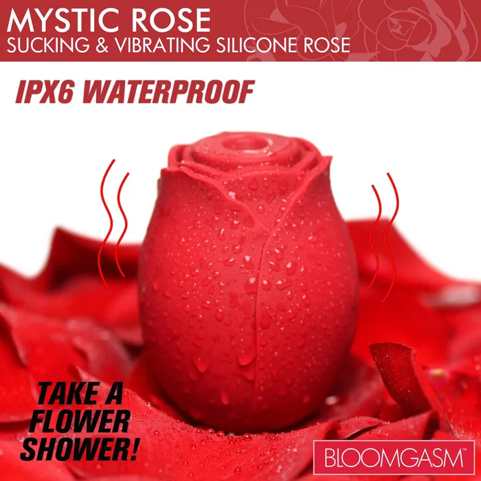 Mystic Rose Sucking and Vibrating Silicone Rose Red XR Brands inmi Vibrators Mystic Rose Sucking and Vibrating Silicone Rose Red XR Brands inmi Vibrators