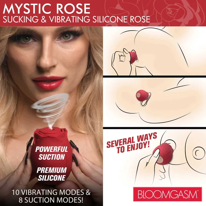 Mystic Rose Sucking and Vibrating Silicone Rose Red XR Brands inmi Vibrators Mystic Rose Sucking and Vibrating Silicone Rose Red XR Brands inmi Vibrators