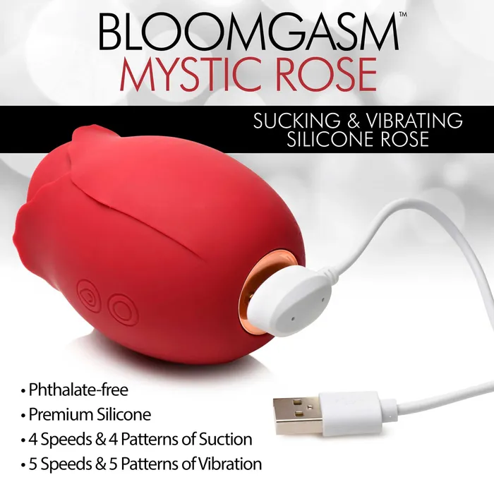 Mystic Rose Sucking and Vibrating Silicone Rose Red XR Brands inmi Vibrators Mystic Rose Sucking and Vibrating Silicone Rose Red XR Brands inmi Vibrators