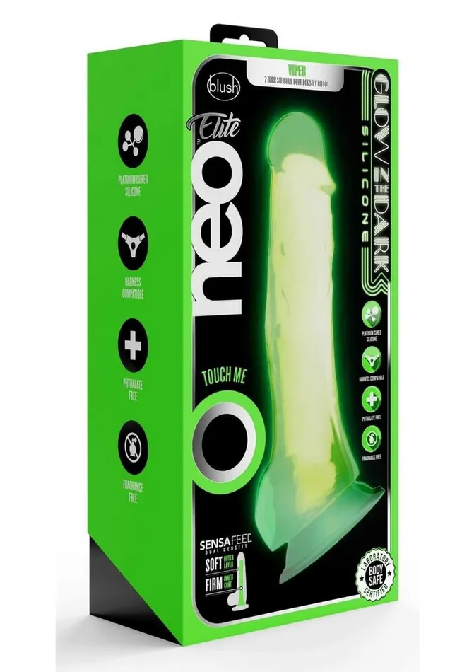 Neo Elite Glow In The Dark Dildo with Balls Neo Elite Female Sex Toys Neo Elite Glow In The Dark Dildo with Balls Neo Elite Female Sex Toys