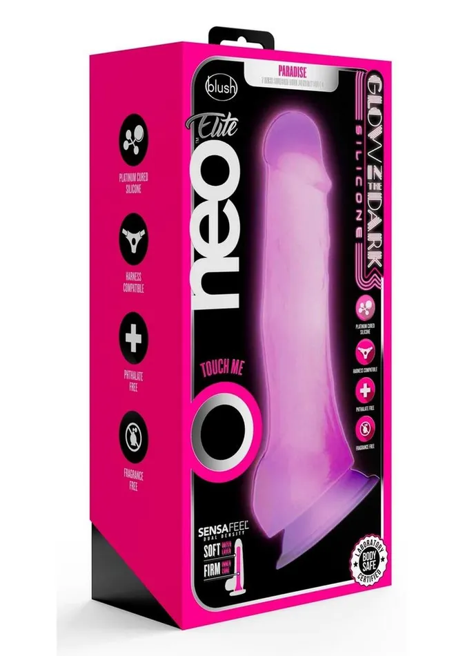 Neo Elite Glow In The Dark Dildo with Balls Neo Elite Female Sex Toys Neo Elite Glow In The Dark Dildo with Balls Neo Elite Female Sex Toys