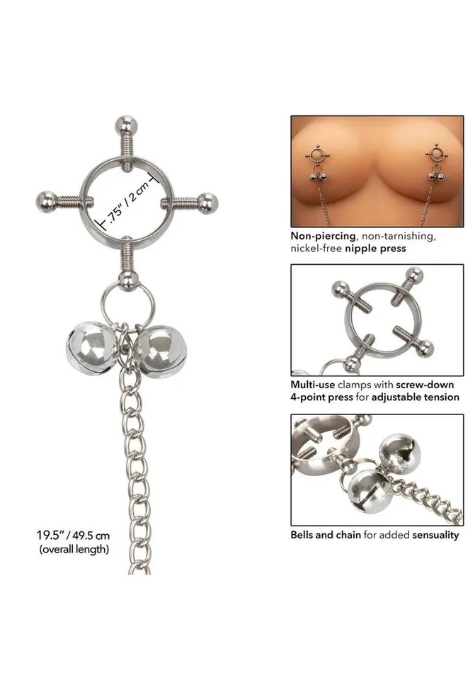 Nipple Clitoral Toys Nipple Grips Nipple Grips 4Point Nipple Press with Bells Nipple Clitoral Toys Nipple Grips Nipple Grips 4Point Nipple Press with Bells