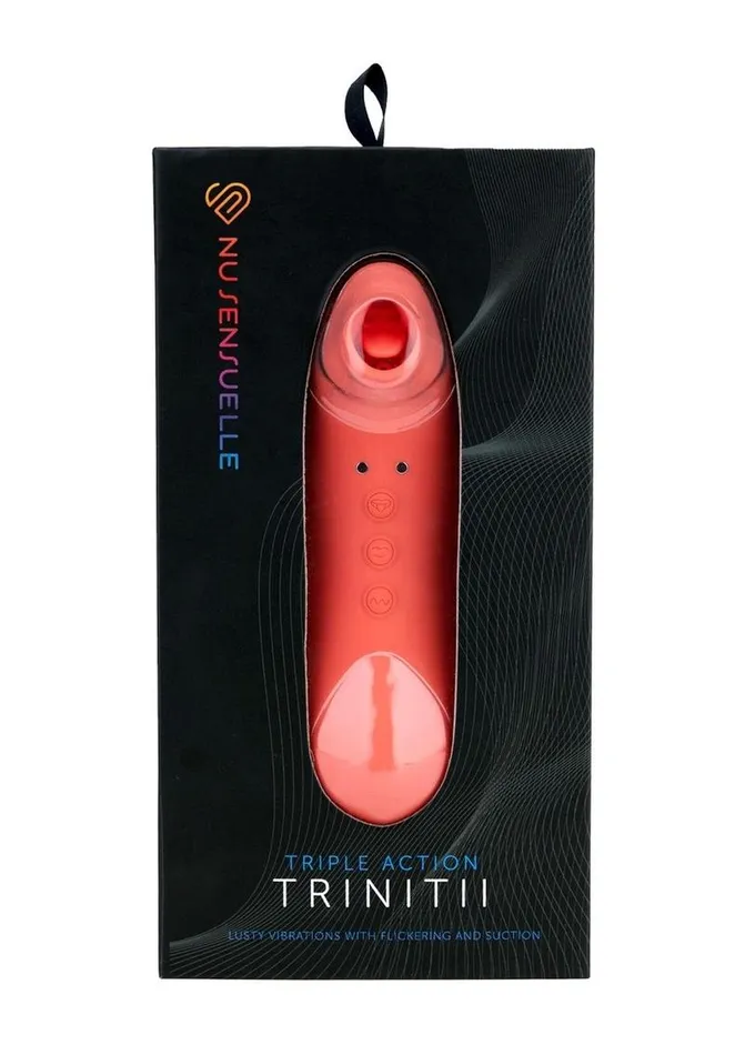 Nu Sensuelle Nu Sensuelle Trinitii Triple Action Suction Flickering Silicone Tongue Vibrators