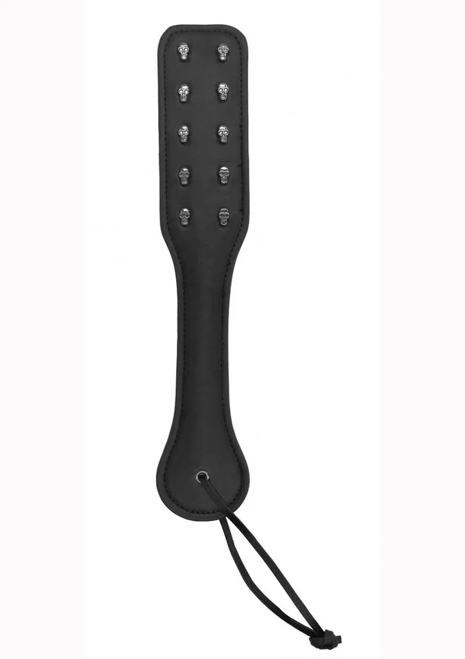 Ouch Couples Ouch Skulls and Bones Leather Paddle with Skulls