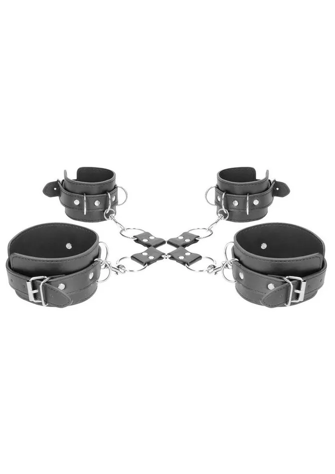Ouch Ouch Bonded Leather Hogtie with Hand and Ankle Cuffs Couples