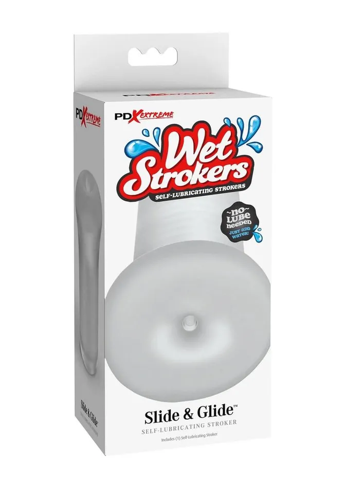 Pdx Extreme Wet Stroker Slide and Glide Frosted Pipedream Extreme Toyz Male Sex Toys