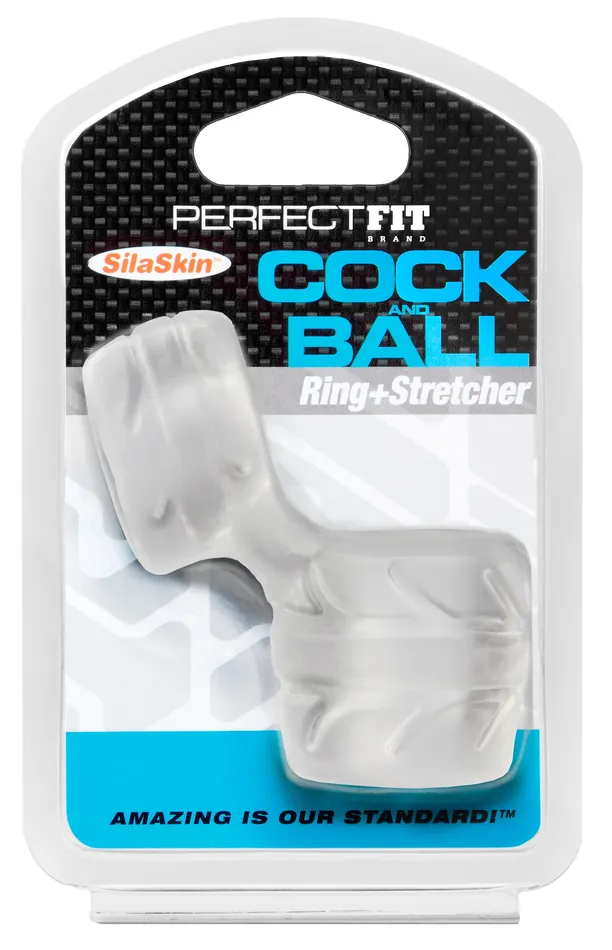 Perfect Fit Male Sex Toys Silaskin Cock and Ball Ring and Stretcher Clear Perfect Fit Male Sex Toys Silaskin Cock and Ball Ring and Stretcher Clear