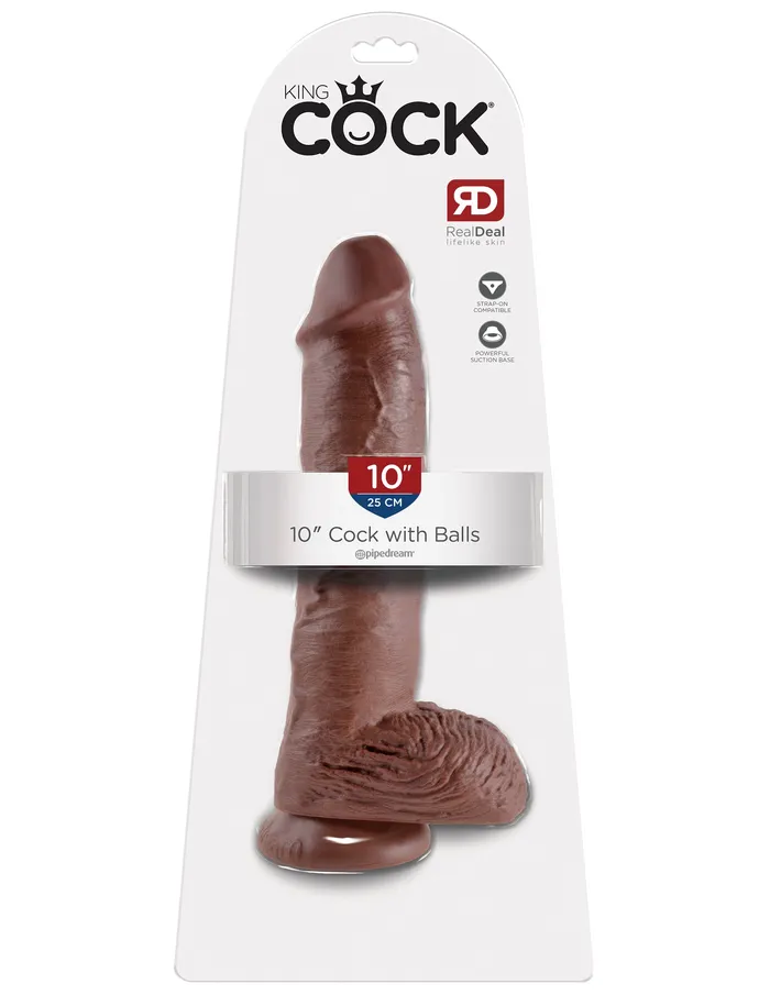Pipedream Dildos King Cock 10Inch Cock With Balls Brown Pipedream Dildos King Cock 10Inch Cock With Balls Brown