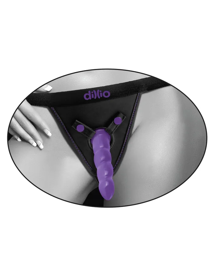 Pipedream Female Sex Toys Dillio Purple Perfect Fit Harness