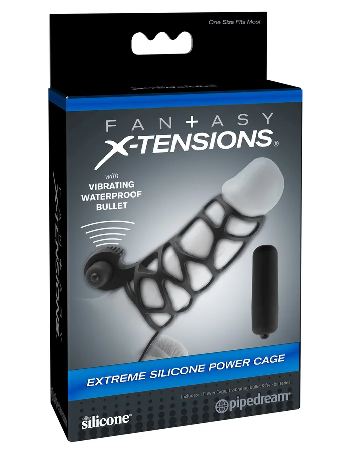 Pipedream Male Sex Toys Fantasy XTensions Extreme Silicone Power Cage Black