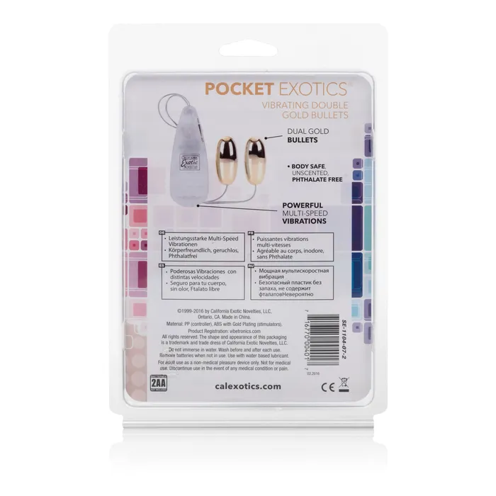 Pocket Exotics Double Gold Bullet CalExotics Female Sex Toys Pocket Exotics Double Gold Bullet CalExotics Female Sex Toys