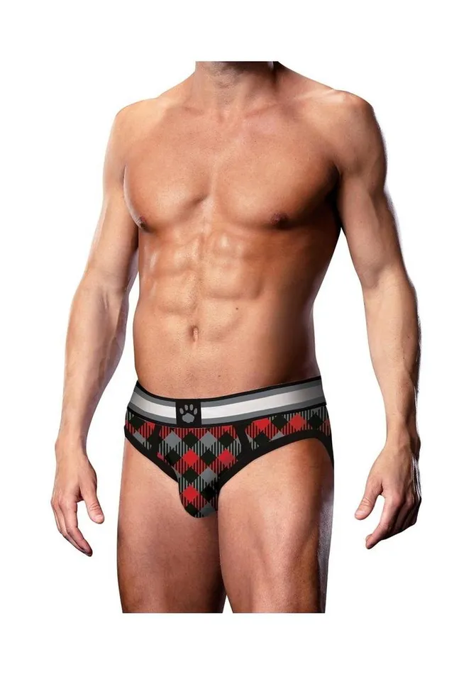 Prowler Vibrators Prowler Tartan 1 Brief Lg BlkRed Fu23