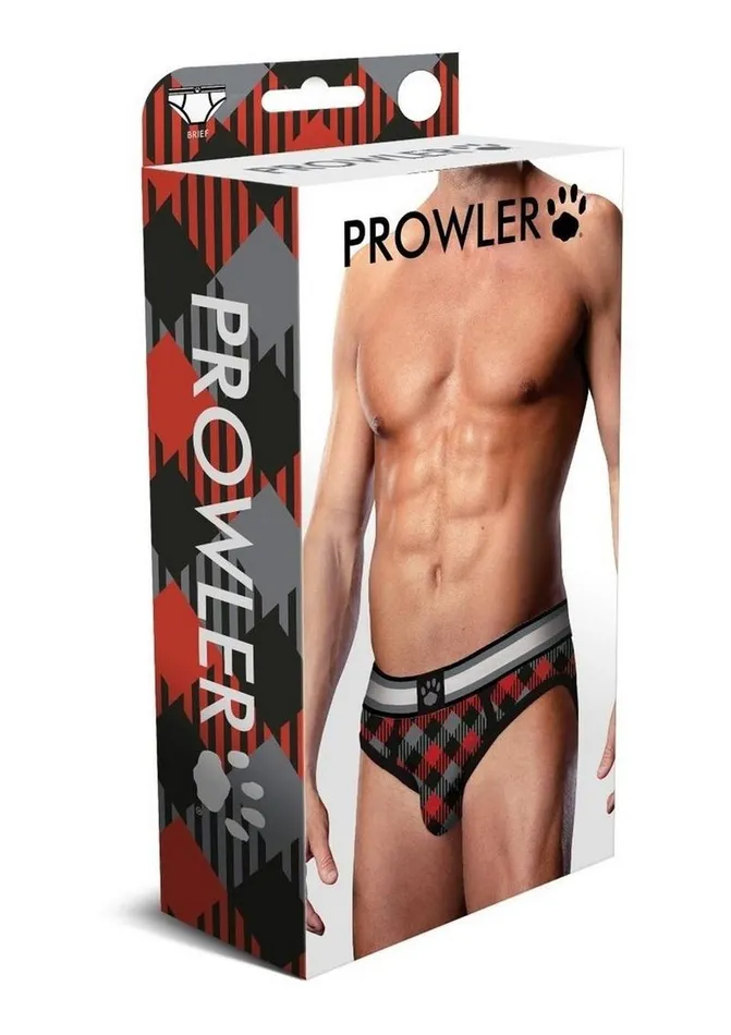 Prowler Vibrators Prowler Tartan 1 Brief Lg BlkRed Fu23