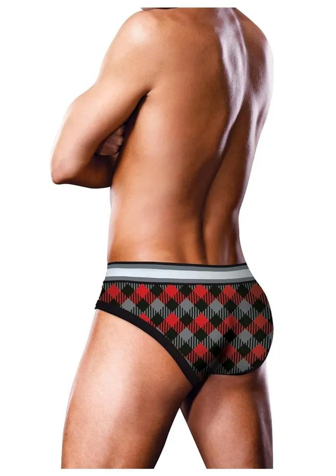 Prowler Vibrators Prowler Tartan 1 Brief Lg BlkRed Fu23