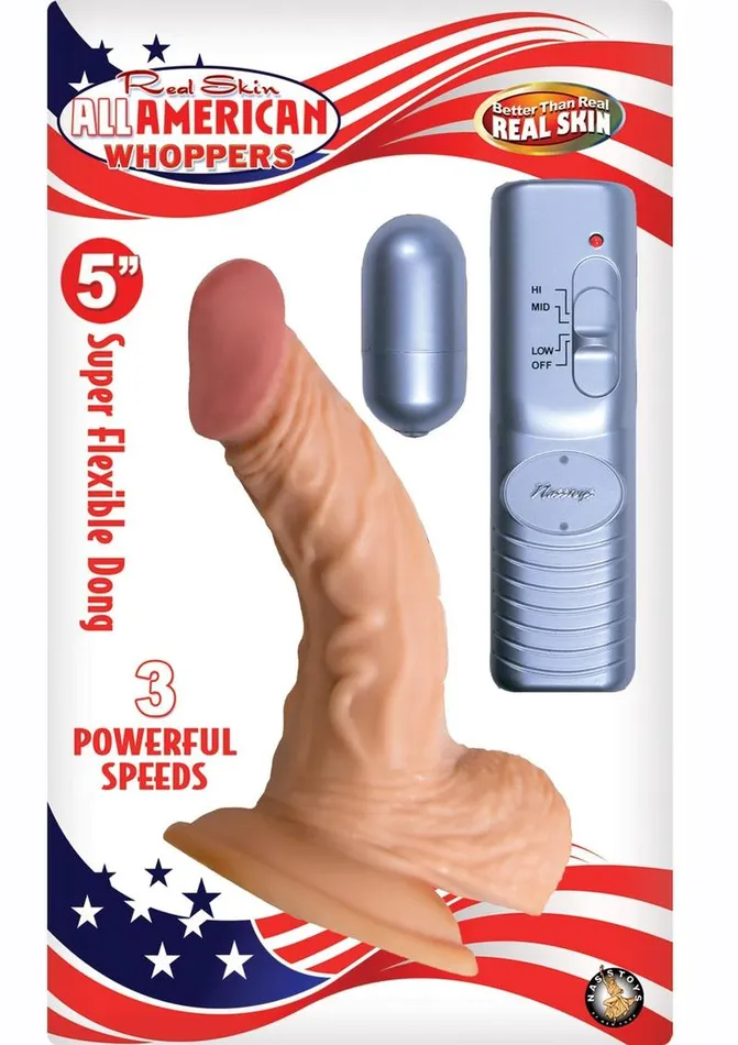 Real Skin All American Whoppers Vibrating Dildo with Balls Whoppers Dildos