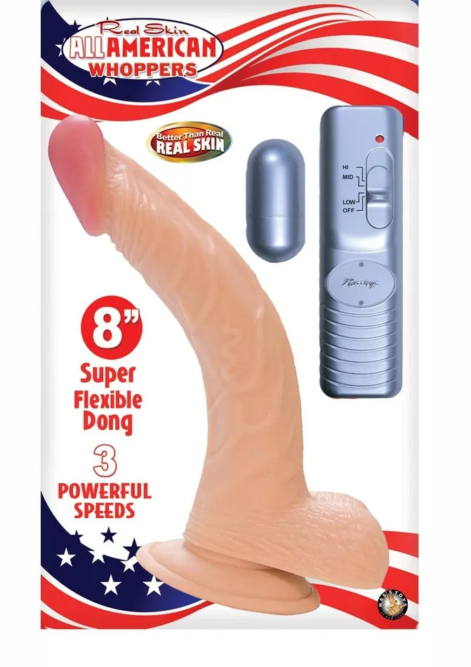 Real Skin All American Whoppers Vibrating Dildo with Balls Whoppers Dildos