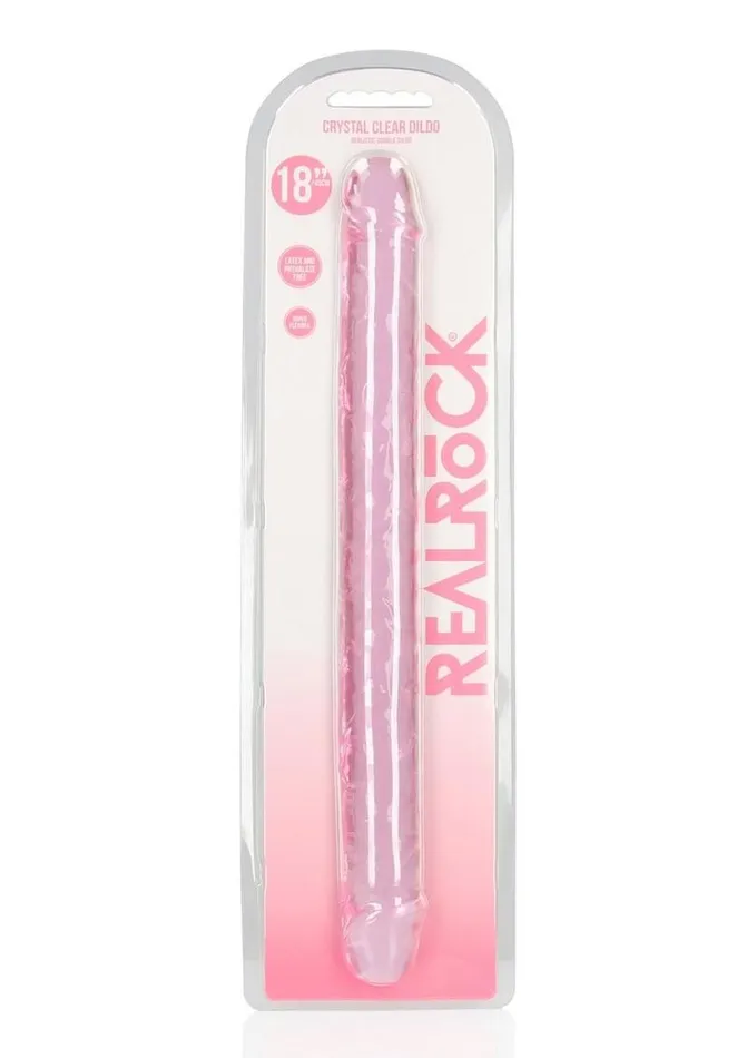 Realrock Crystal Clear Double Dong Real Rock Dildos