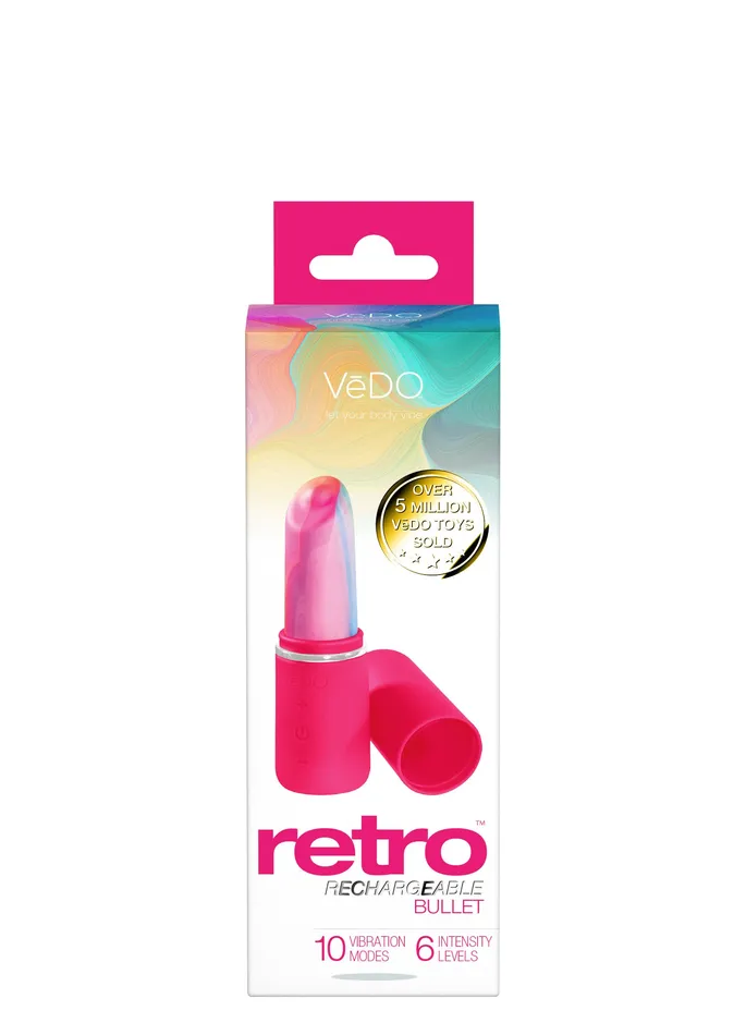 Retro Rechargeable Bullet Pink VeDO Vibrators Retro Rechargeable Bullet Pink VeDO Vibrators