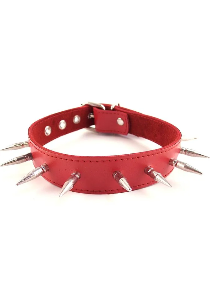Rouge Male Sex Toys Rouge Adjustable Leather Spiked Collar